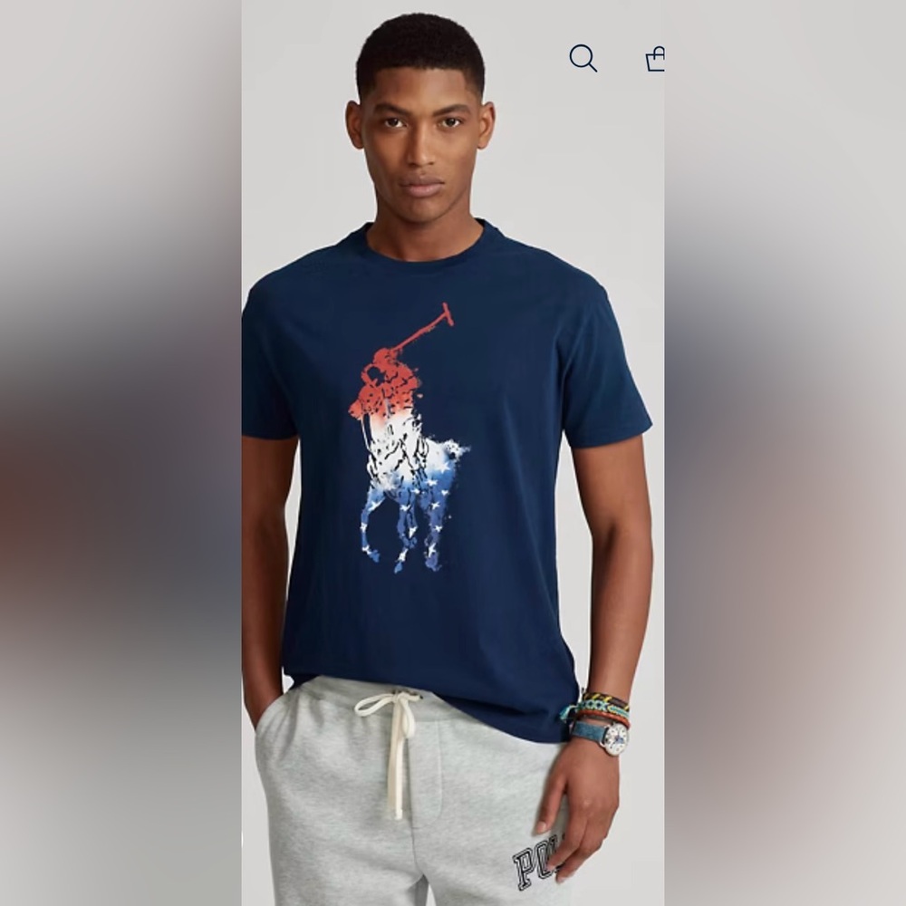 EUC POLO Ralph Lauren Classic Fit Big Pony T-shirt-short sleeve, navy, size XXL